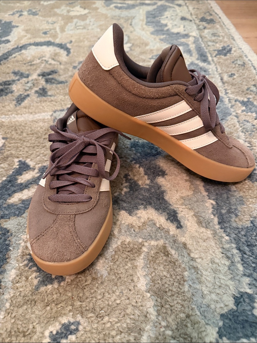 adidas Women’s Suede Sneakers - Mauve with White Stripes